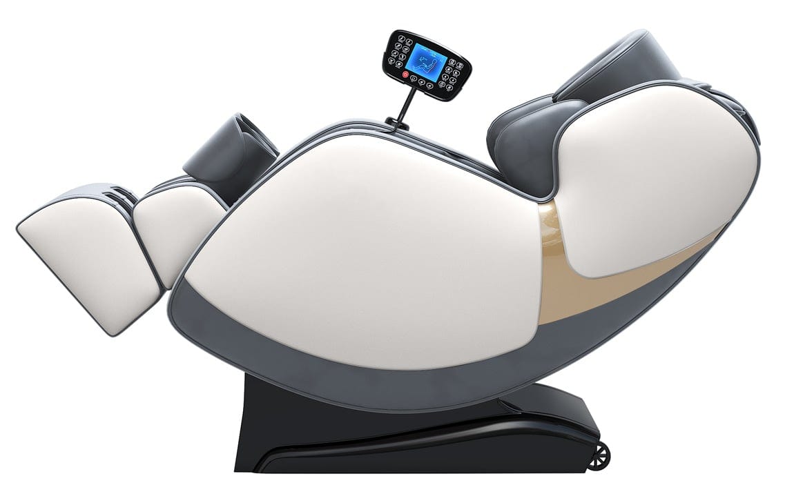 Beige leather massage chair pneumatic 3D cushions Bari Adriatica