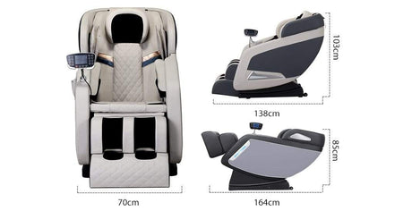 Beige leather massage chair pneumatic 3D cushions Bari Adriatica