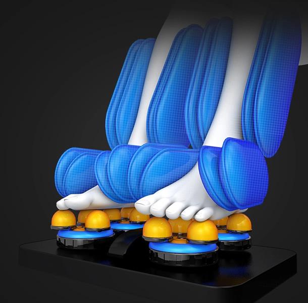 Beige leather massage chair pneumatic 3D cushions Bari Adriatica