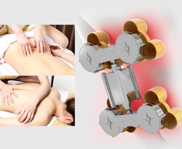 Beige leather massage chair pneumatic 3D cushions Bari Adriatica