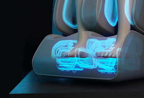 Blue leather massage chair voice command Marina Breeze