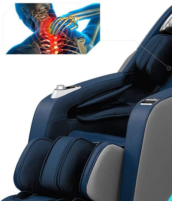Blue leather massage chair voice command Marina Breeze