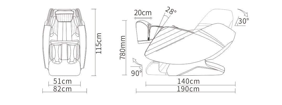 Blue leather massage chair voice command Marina Breeze