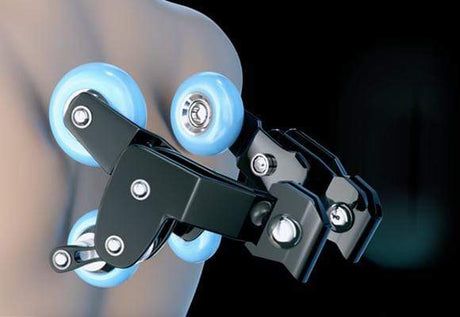 Blue leather massage chair voice command Marina Breeze