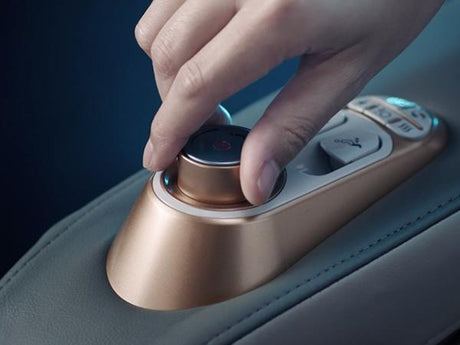 Blue leather massage chair voice command Marina Breeze