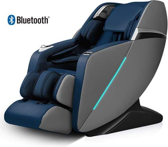 Blue leather massage chair voice command Marina Breeze