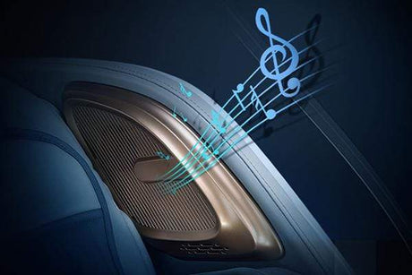 Blue leather massage chair voice command Marina Breeze