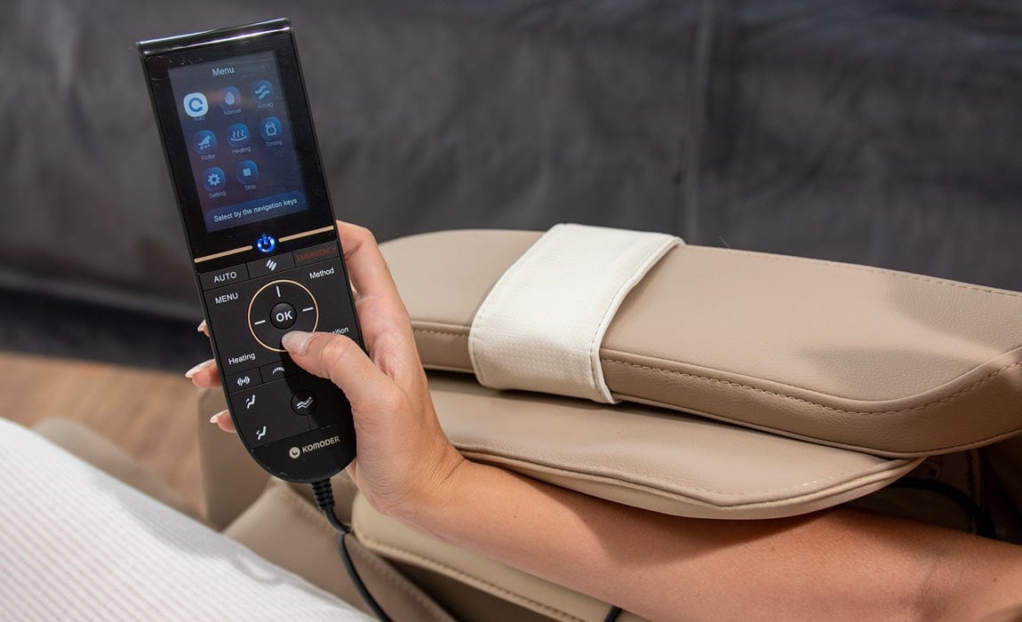 Fotoli masaj piele bej role talpi Nova II Sun