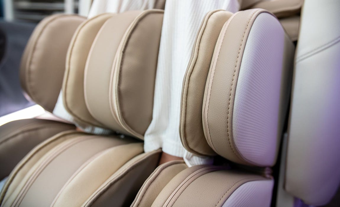 Fotoli masaj piele bej role talpi Nova II Sun