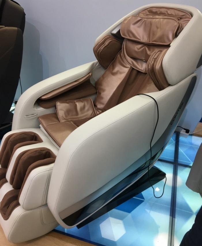 Fotoliu Masaj Piele Bej 3D Zero Gravity, 6 Role Sistem L, Încălzire, Muzică, Rokol RK7909