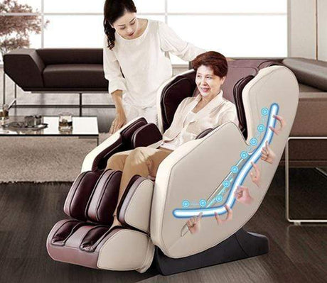 Fotoliu masaj piele bej zero gravity incalzire role ajustabile KM500L3D Focus Therapy