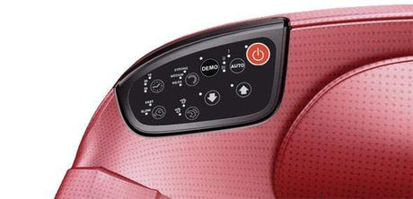 Fotoliu Masaj Piele Rosu Bluetooth Boxe Telecomanda Integrate Suport Smartphone Perne Aer Role 3D Sina SL 110 cm Komoder KM151