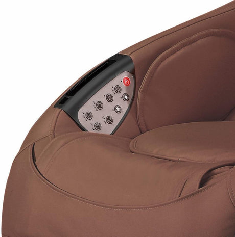 Fotoliu Masaj Piele Rosu Bluetooth Boxe Telecomanda Integrate Suport Smartphone Perne Aer Role 3D Sina SL 110 cm Komoder KM151