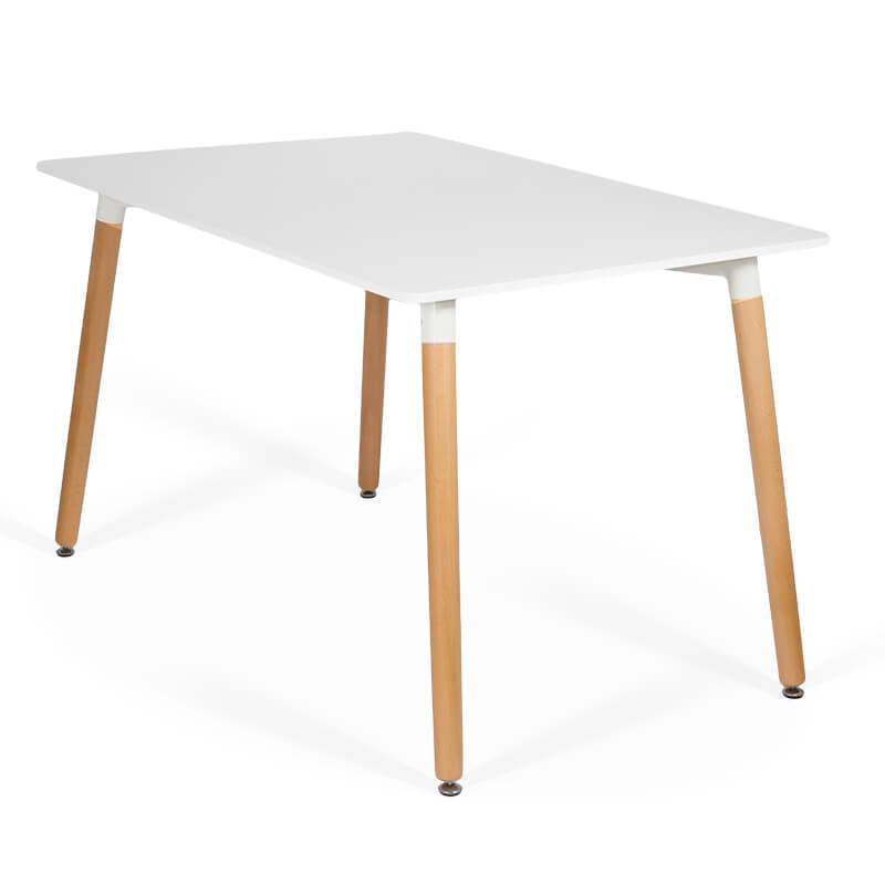 Masa bucatarie blat alb cadru lemn natur BUC082 Family Fun