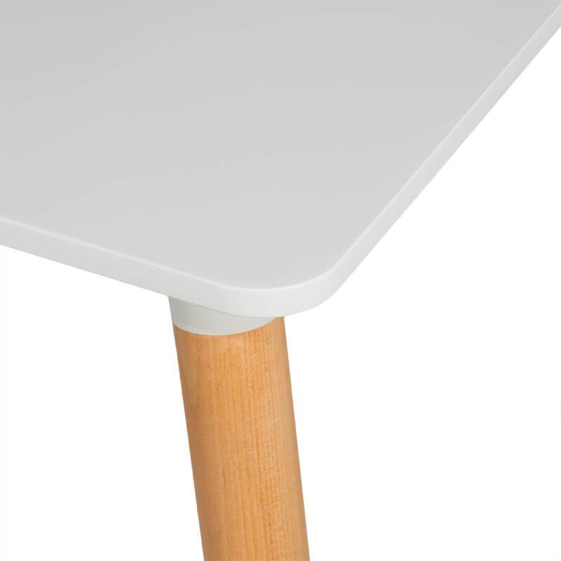 Masa bucatarie blat alb cadru lemn natur BUC082 Family Fun