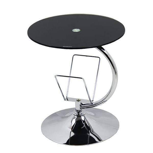 Masuta Cafea Rotunda Fixa Turn Picior Cromat Sticla Securizata Suport Media BUC05 Cocktail Breeze