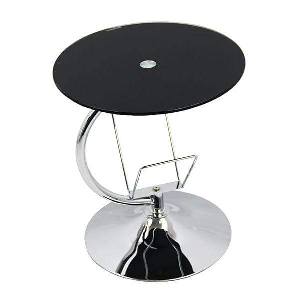 Masuta Cafea Rotunda Fixa Turn Picior Cromat Sticla Securizata Suport Media BUC05 Cocktail Breeze
