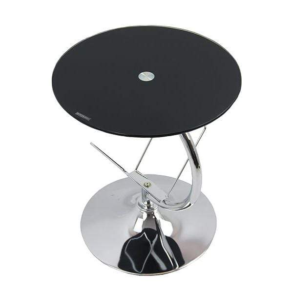 Masuta Cafea Rotunda Fixa Turn Picior Cromat Sticla Securizata Suport Media BUC05 Cocktail Breeze