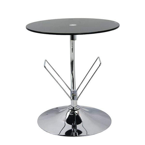 Masuta Cafea Rotunda Fixa Turn Picior Cromat Sticla Securizata Suport Media BUC05 Cocktail Breeze