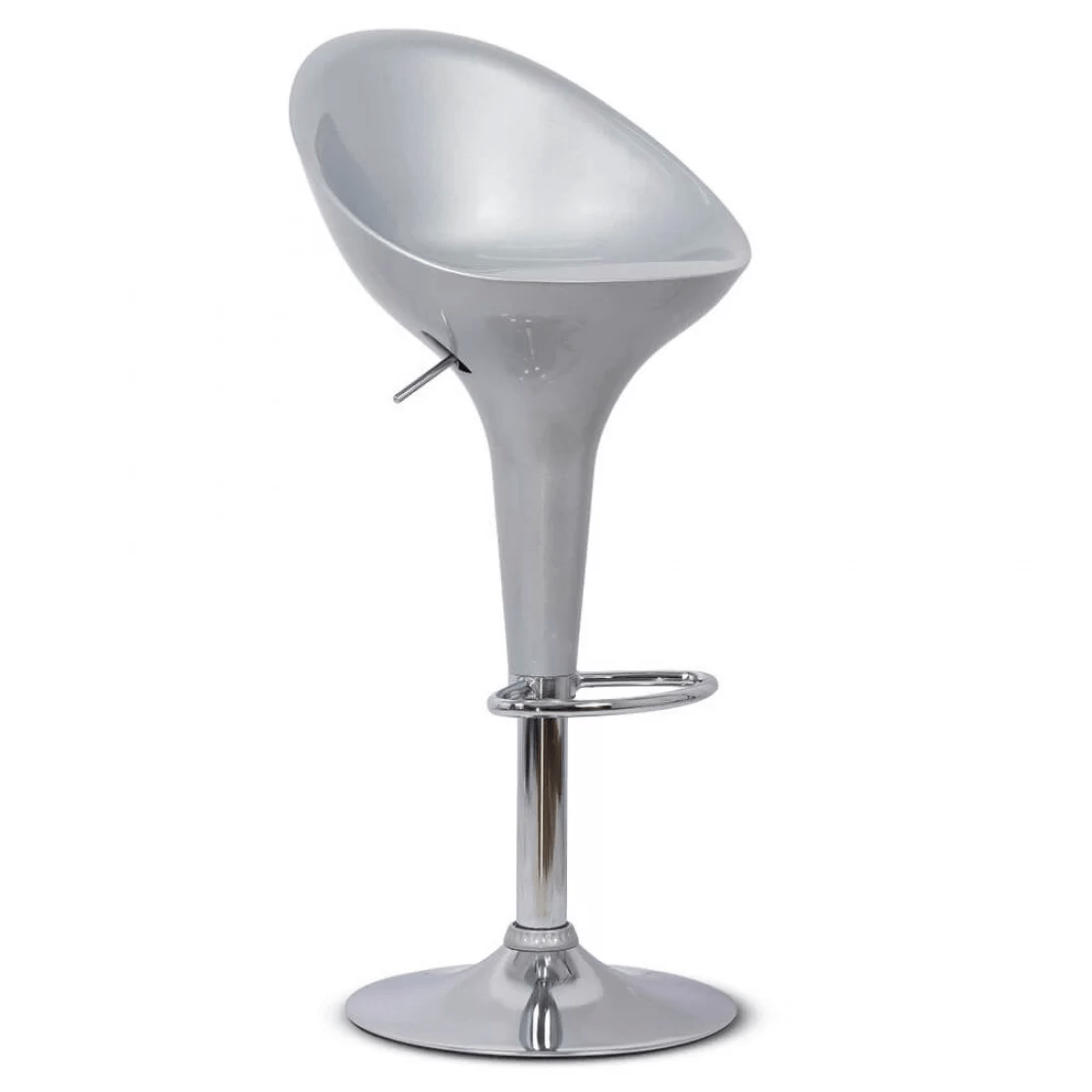 Scaun bar abs picior cromat reglabil spatar inalt ABS105 Glossy GRI DESCHIS