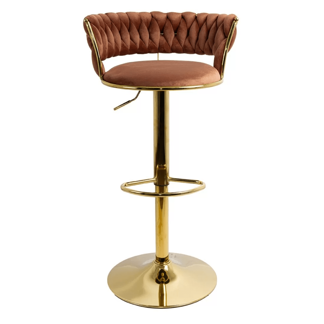 Scaun bar catifea cadru auriu ajustabil ABS118 Cloudberry