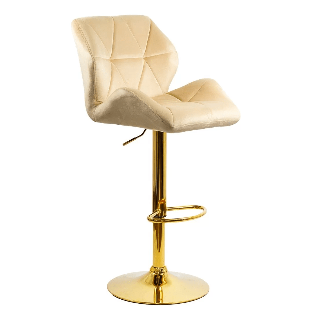 Scaun bar catifea cadru auriu reglabil ABS148 Diamond Ray BEJ