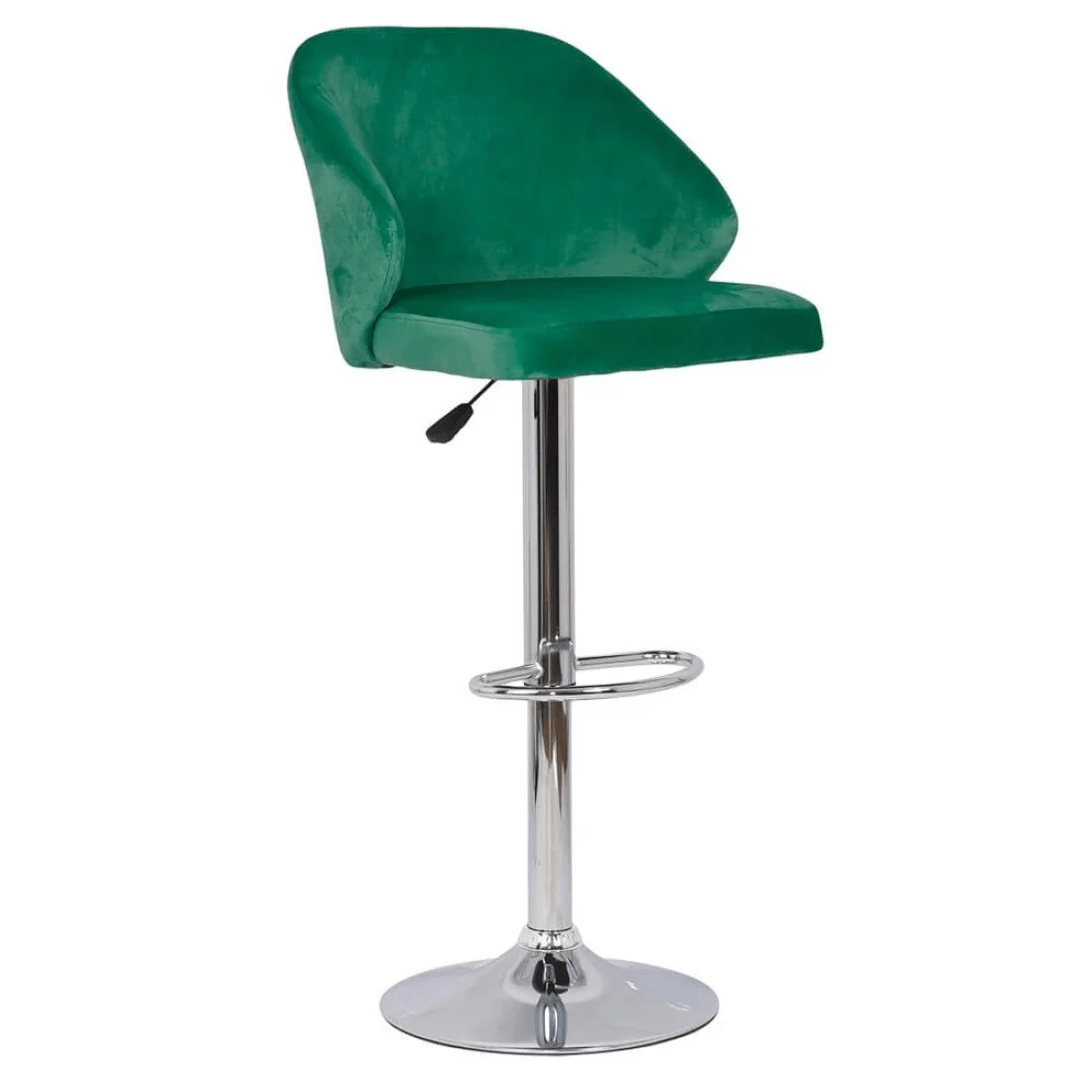 Scaun bar catifea cadru cromat ajustabil ABS129 Midnight Jazz VERDE INCHIS