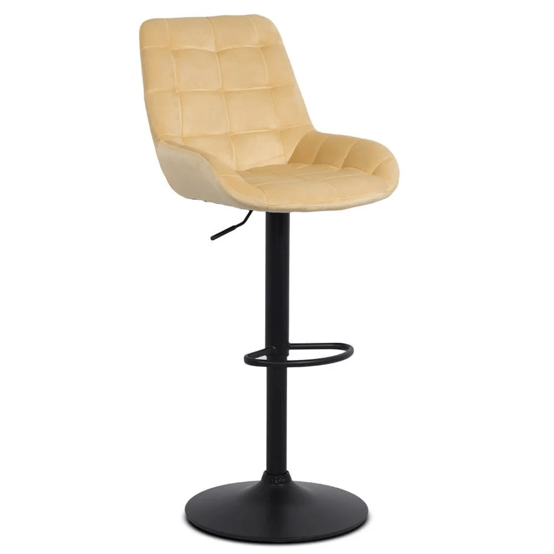 Scaun bar catifea cadru negru reglabil ABS145 Uptown CREM