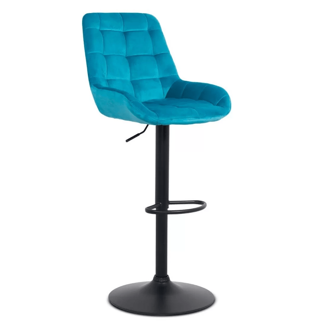Scaun bar catifea cadru negru reglabil ABS145 Uptown TURCOAZ