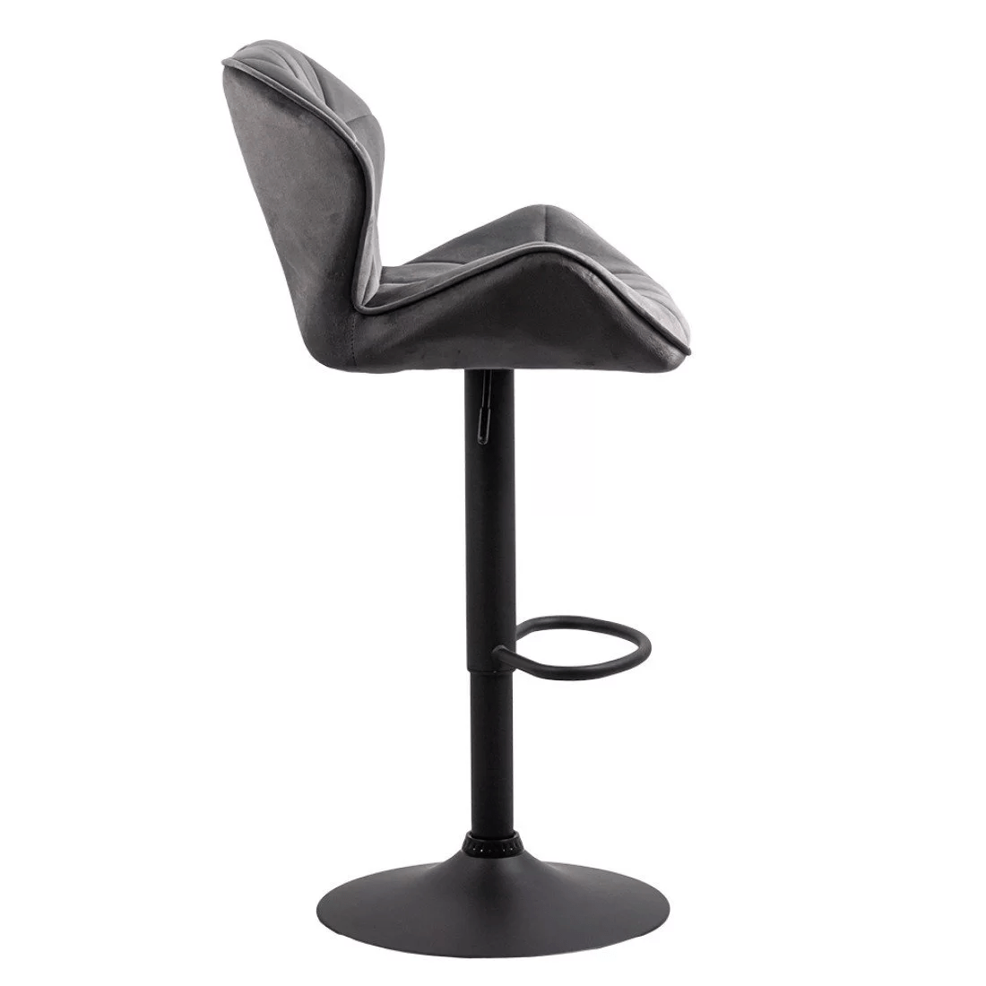 Scaun bar catifea cadru negru reglabil ABS149 Dark Diamond