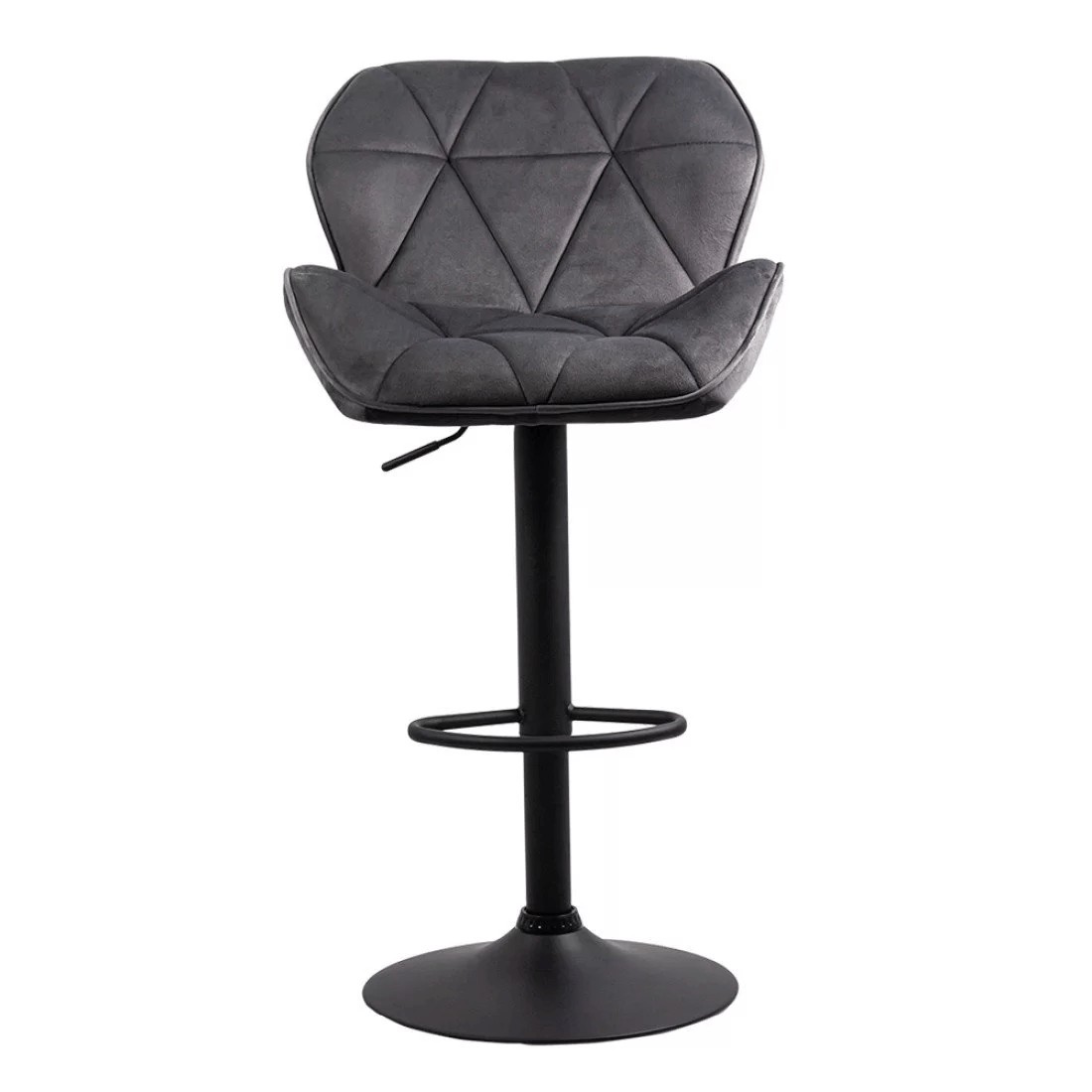 Scaun bar catifea cadru negru reglabil ABS149 Dark Diamond