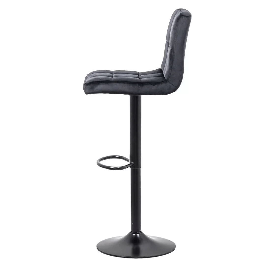 Scaun bar catifea cadru negru reglabil ABS191B London Bliss