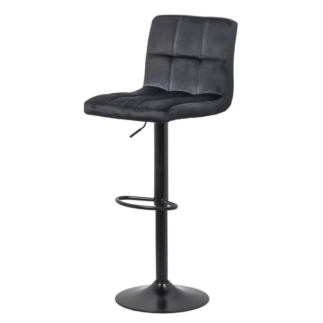 Scaun bar catifea cadru negru reglabil ABS191B London Bliss