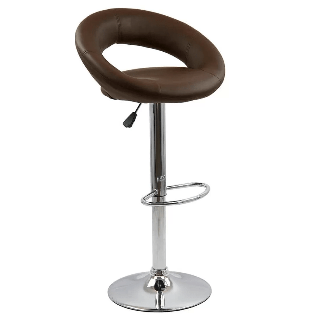 Scaun bar piele cadru cromat ajustabil ABS151 Chique MARO INCHIS