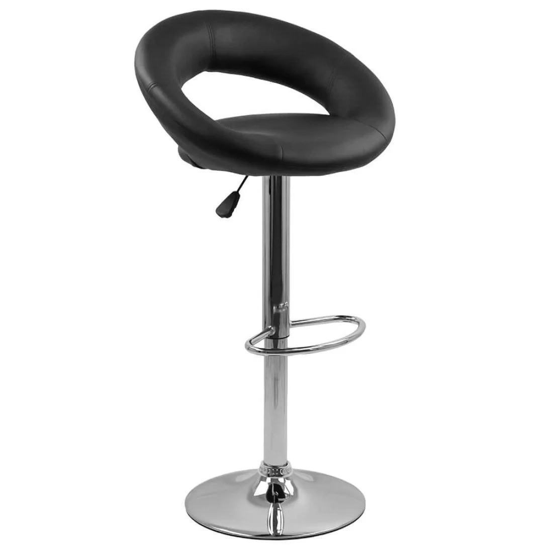 Scaun bar piele cadru cromat ajustabil ABS151 Chique NEGRU