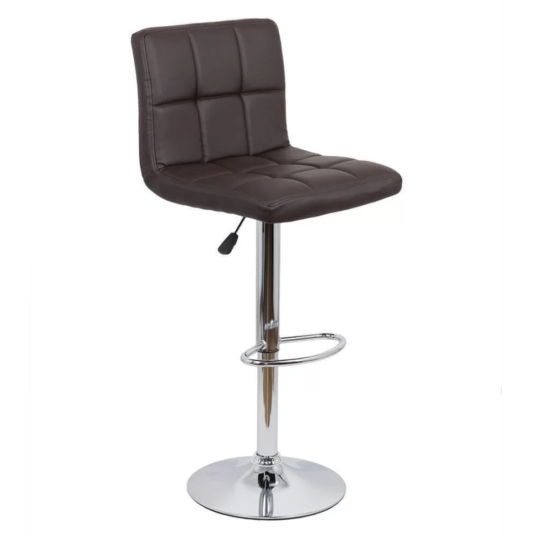 Scaun bar piele cadru cromat ajustabil ABS191 Square Shots MARO INCHIS