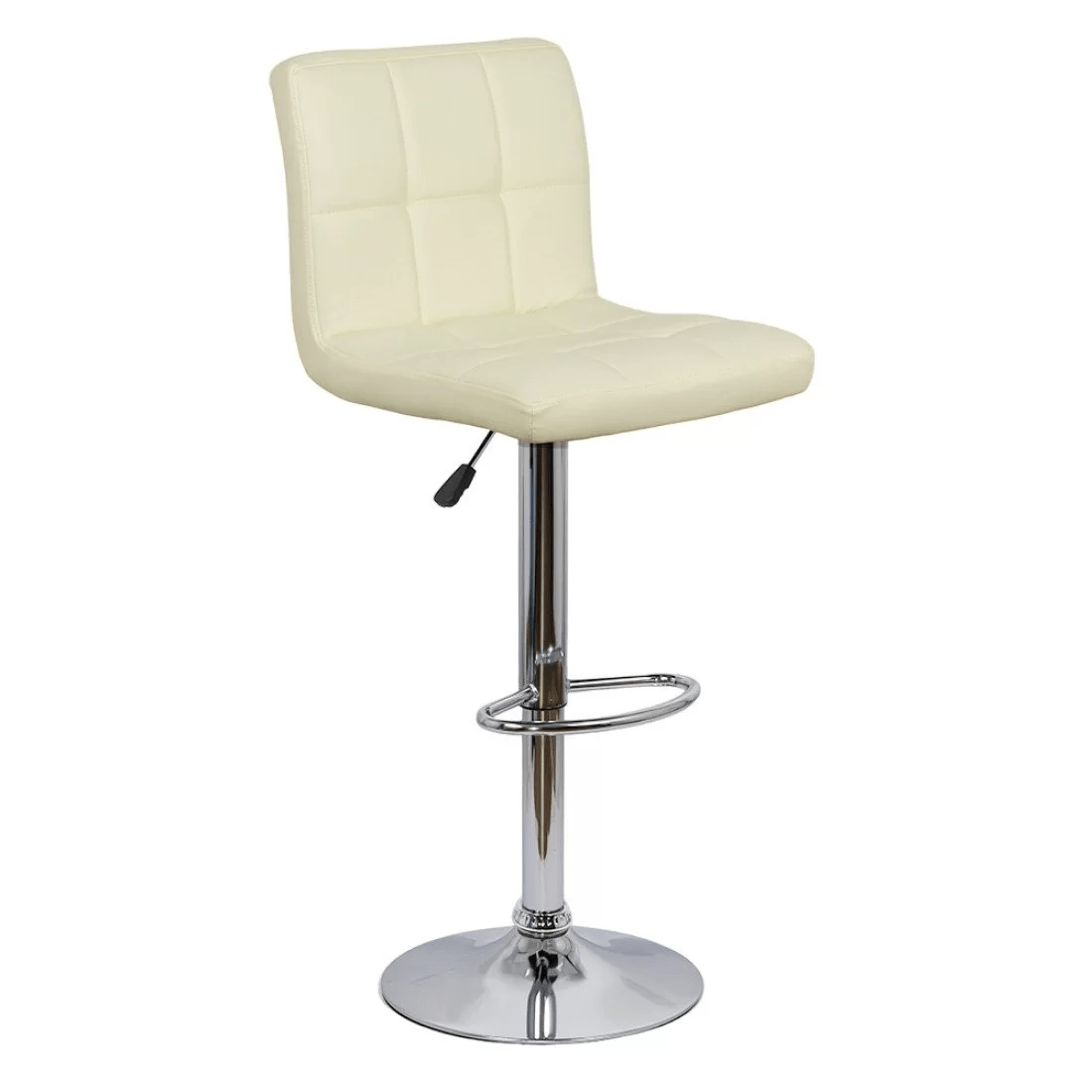 Scaun bar piele cadru cromat ajustabil ABS191 Square Shots CREM