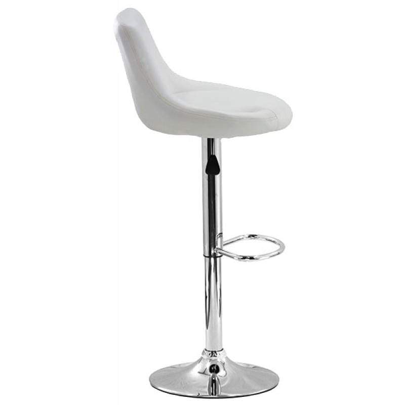 Scaun bar piele cadru cromat ajustabil ABS225 Frutty ALB