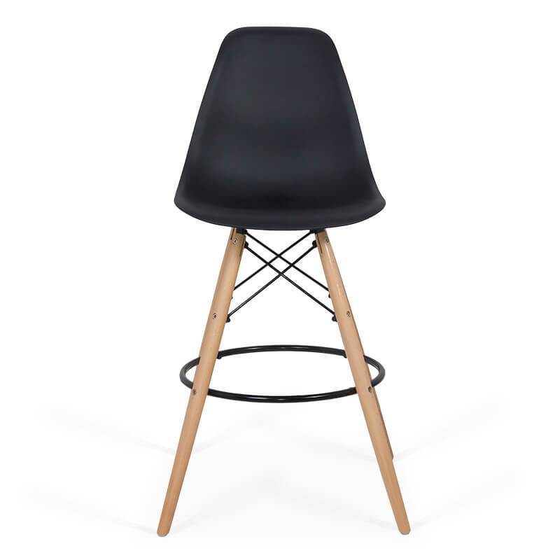 Scaun bar plastic picioare lemn ABS139 Scandinavian Leaf