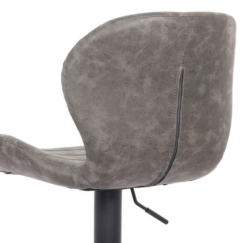 Scaun bar velur cadru negru reglabil ABS144 Stone GRI INCHIS