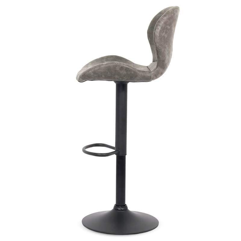 Scaun bar velur cadru negru reglabil ABS144 Stone GRI INCHIS