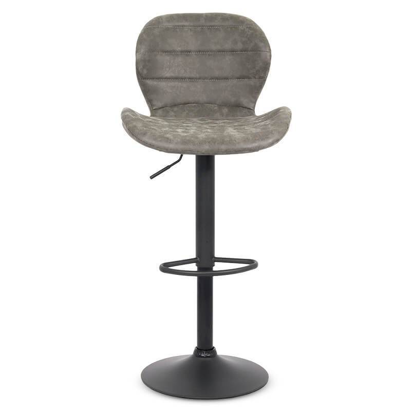 Scaun bar velur cadru negru reglabil ABS144 Stone GRI INCHIS