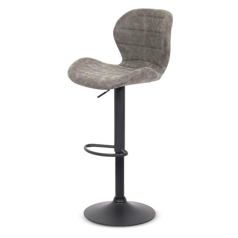 Scaun bar velur cadru negru reglabil ABS144 Stone GRI INCHIS