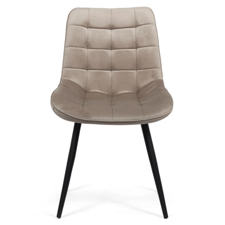 Scaun bej catifea cadru metalic negru BUC206 Cote D'Azur