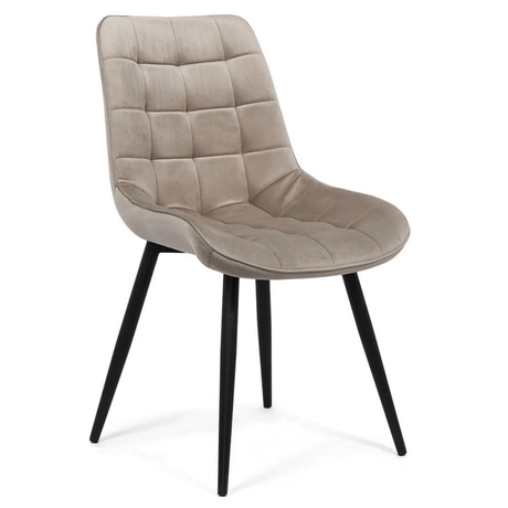 Scaun bej catifea cadru metalic negru BUC206 Cote D'Azur