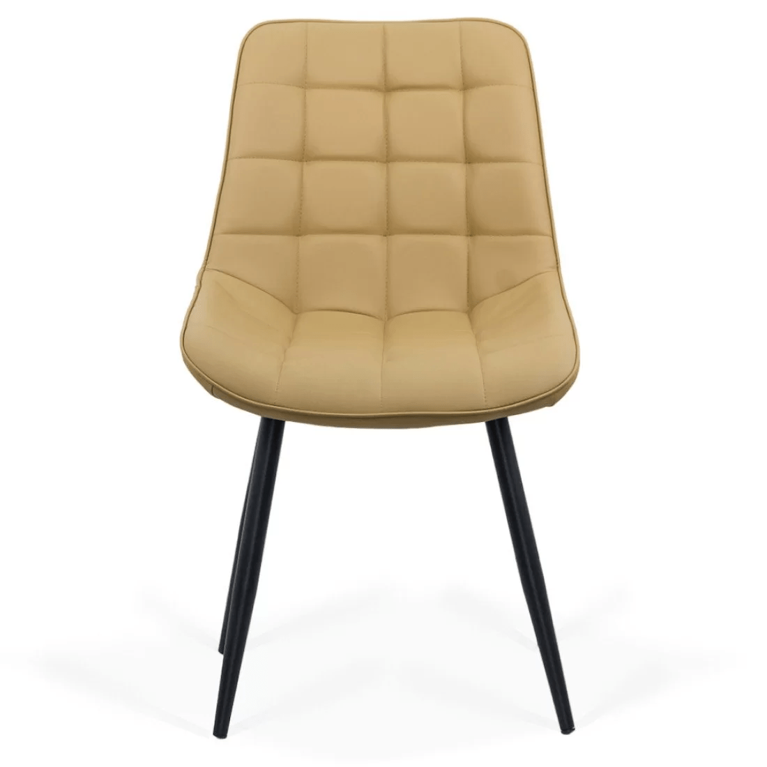 Scaun bej piele cadru metalic negru BUC206P Cote D'Ivoire