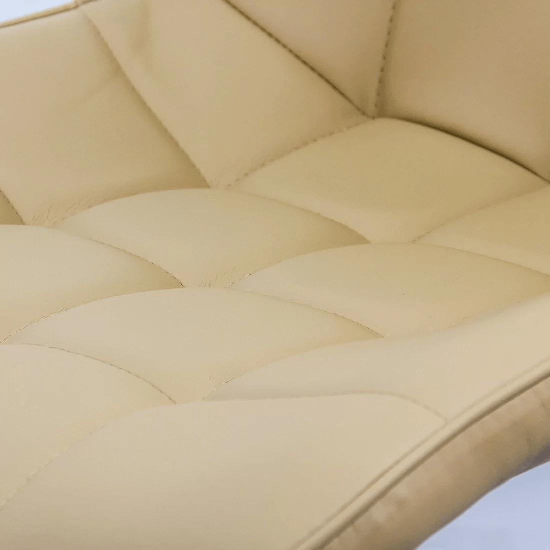 Scaun bej piele cadru metalic negru BUC206P Cote D'Ivoire