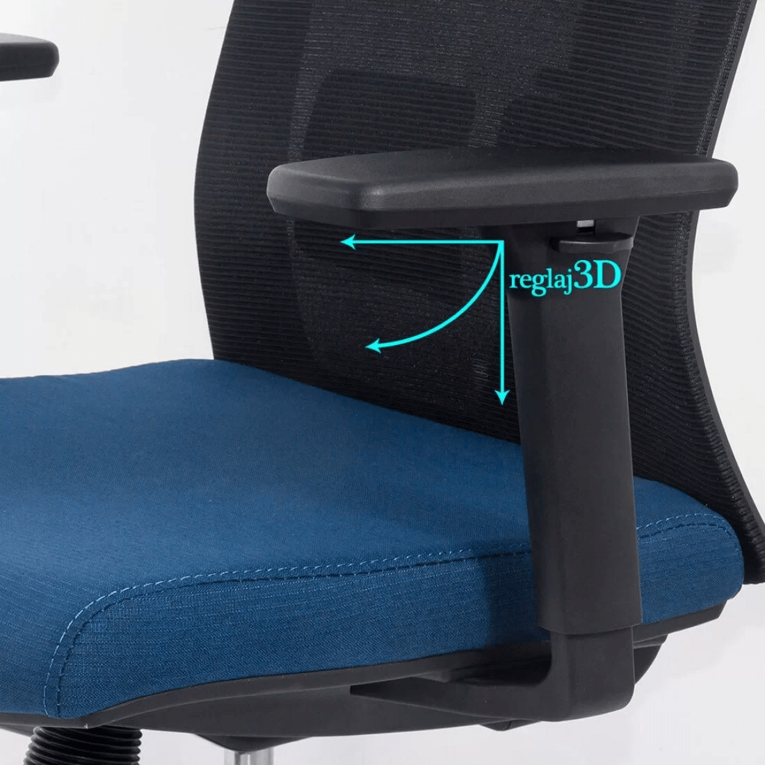 Scaun birou albastru negru stofa OFFSYYT9501 Confortlogic