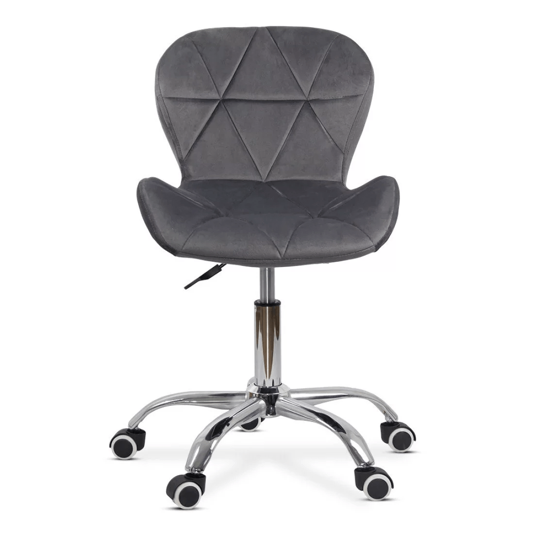 Scaun birou catifea cusaturi diamant cadru cromat OFF334 Classy