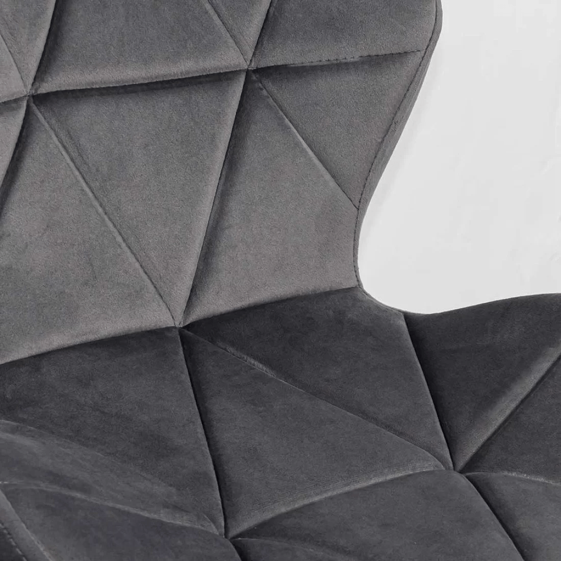 Scaun birou catifea cusaturi diamant cadru cromat OFF334 Classy